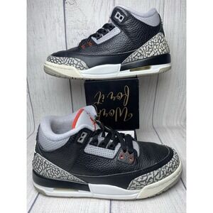 Nike Air Jordan Retro 3 Black Cement" 2018 854261-001 5Y/ Women's 6.5 *Pre-Owned